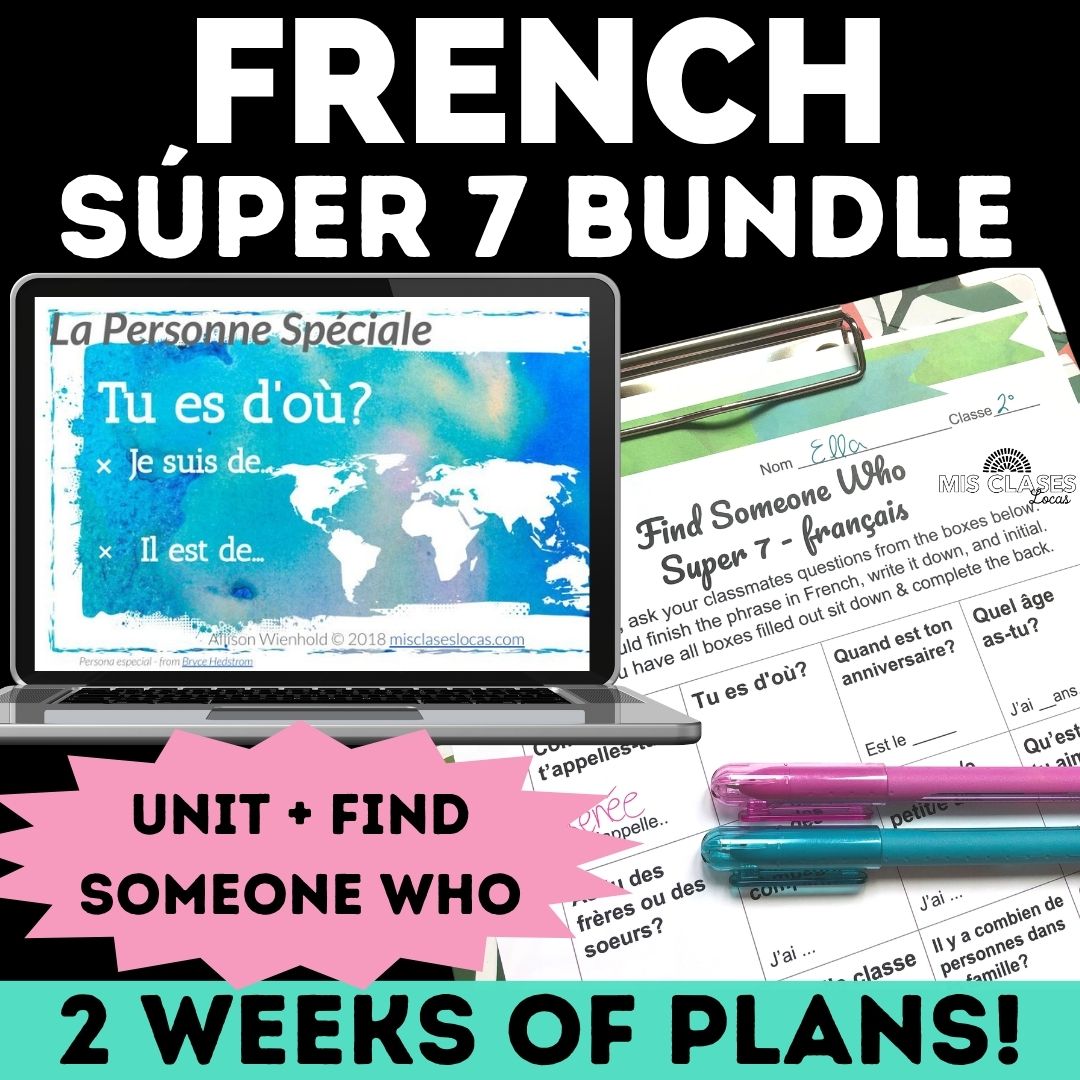 French Super 7 Verbs Present Tense Bundle from Mis Clases Locas