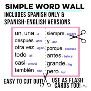 Spanish Word Wall
