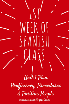 1st Week of Spanish Class - Unit 1 - Mis Clases Locas