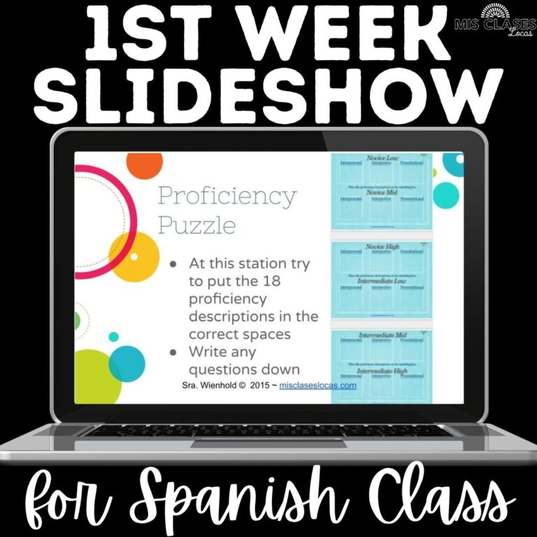 1st Week of Spanish Class Google Slides from Mis Clases Locas
