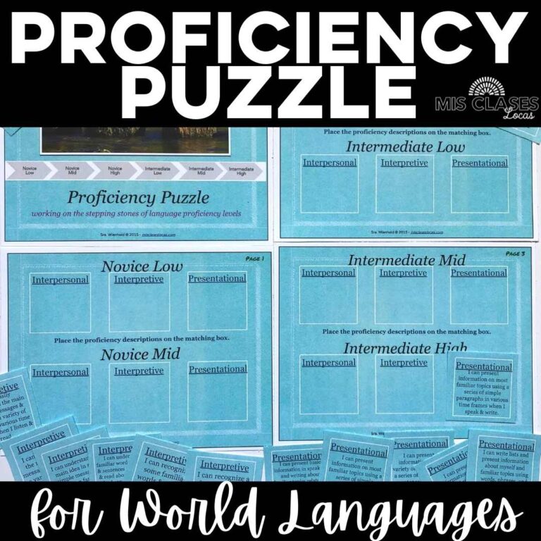 Proficiency Puzzle from Mis Clases Locas to teach World Language Proficiency Levels