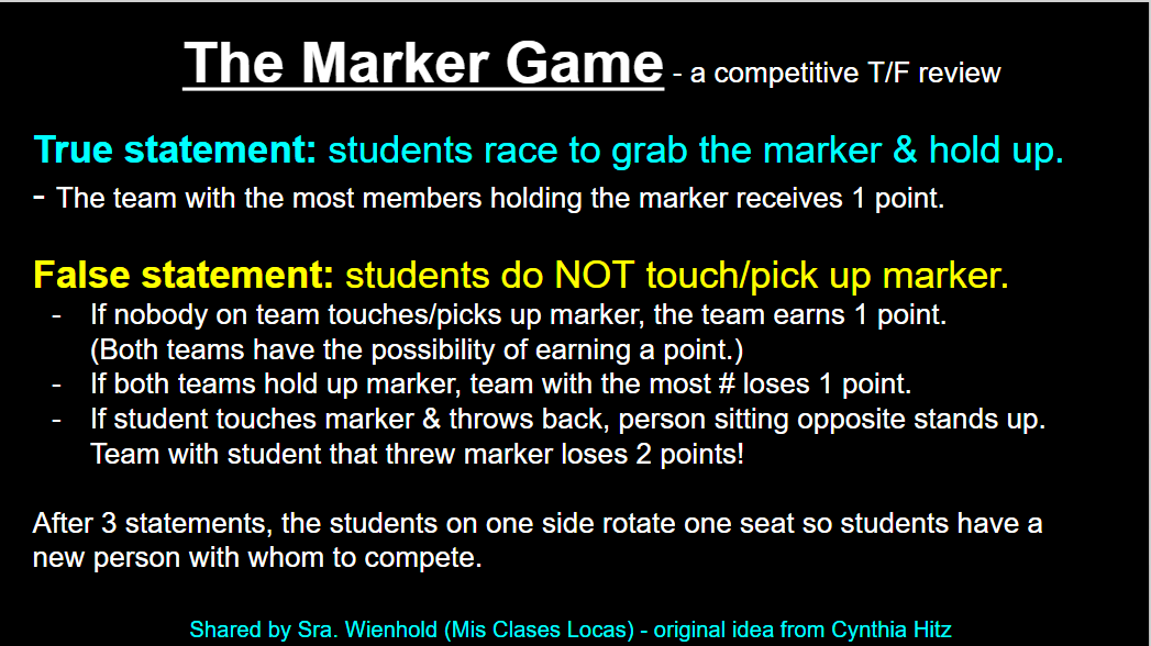 Quick Tip: The Marker Game - Mis Clases Locas