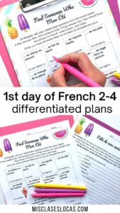 1st day French Activity