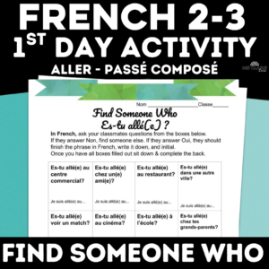 1st Day of French Find Someone Who