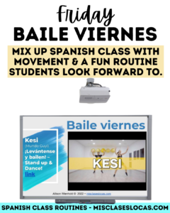 baile viernes dance brain break in Spanish