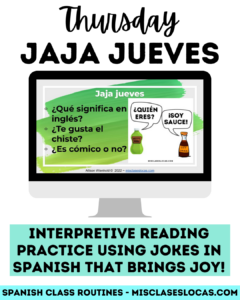 Jaja Jueves Jokes in Spanish Class