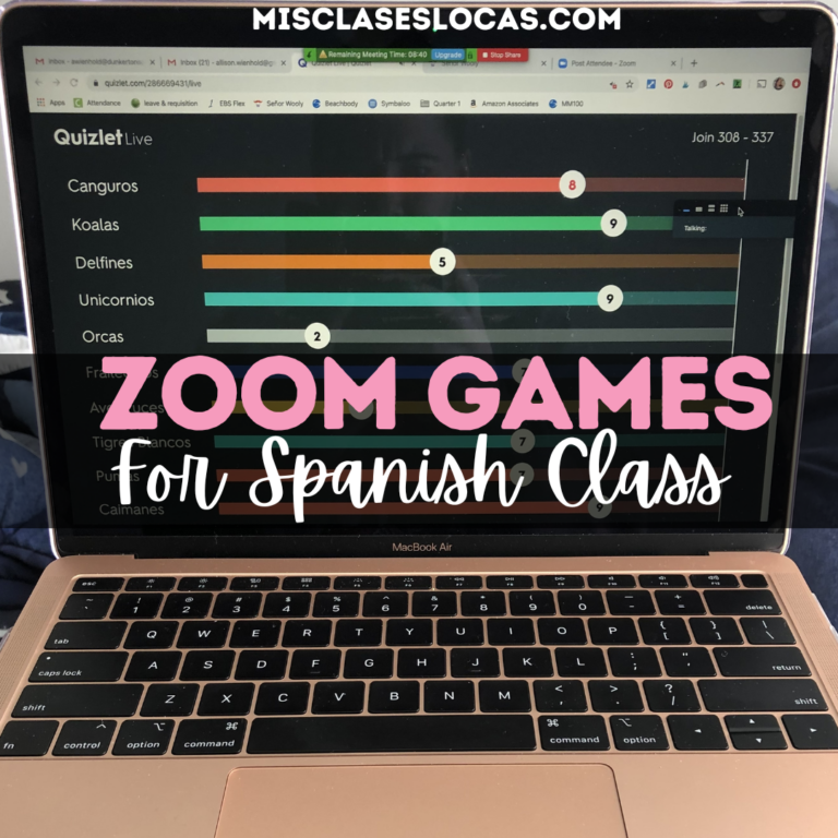 High School Spanish Zoom Games from Mis Clases Locas