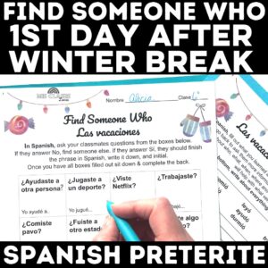 Post winter break activity for Spanish Class