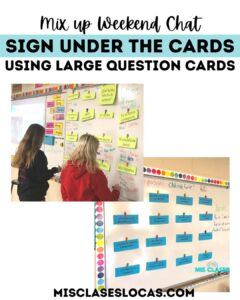 Large Question Cards for Spanish Class Chat from Mis Clases Locas