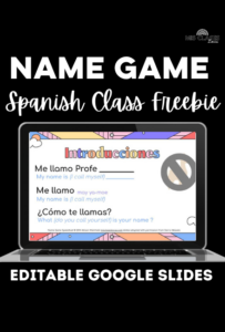 Spanish Name Tag - Day 1 Activity