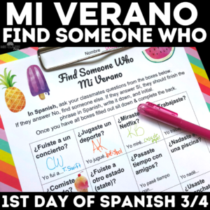 Mi Verano 1st Day of Spanish 3 from Mis Clases Locas