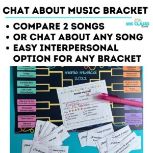 Chat about a music bracket in Spanish class from Mis Clases Locas