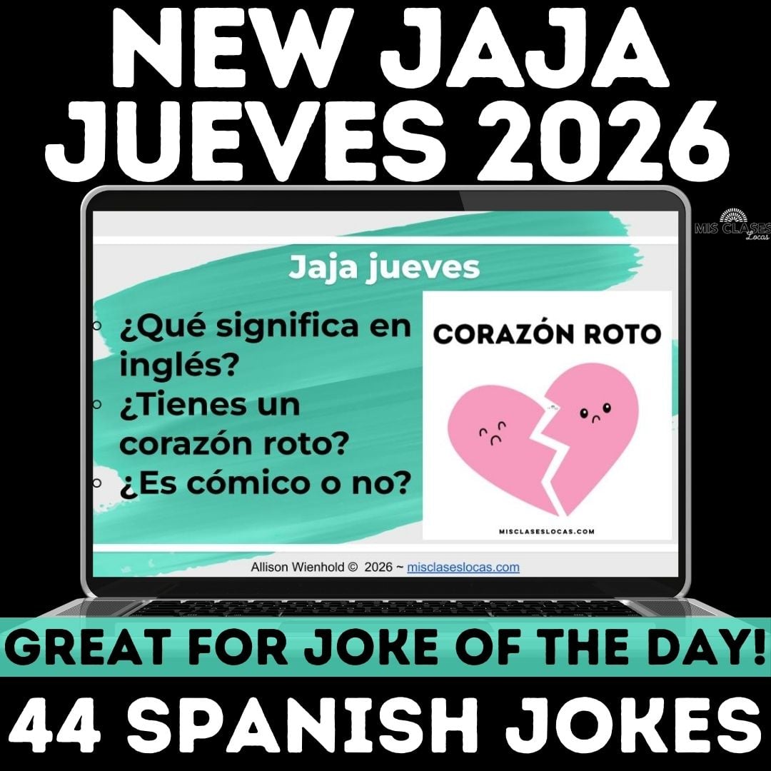 Jaja Jueves 2026 Spanish joke of the day slides for Spanish class
