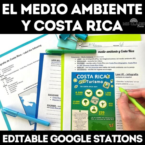 El medio ambiente Costa Rica digital activity for Spanish class