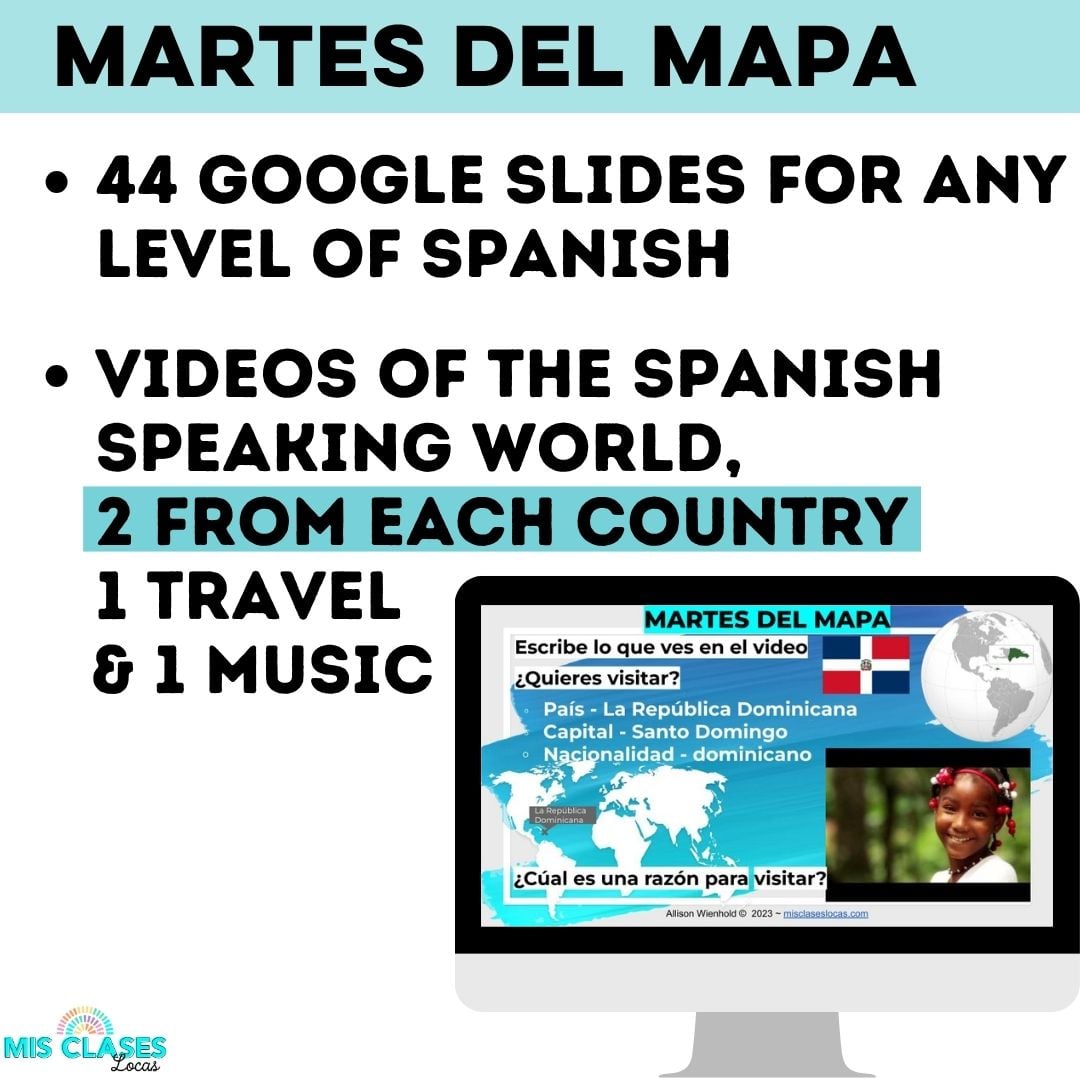 Para Empezar year of Spanish Class Routines with travel videos from Mis Clases Locas