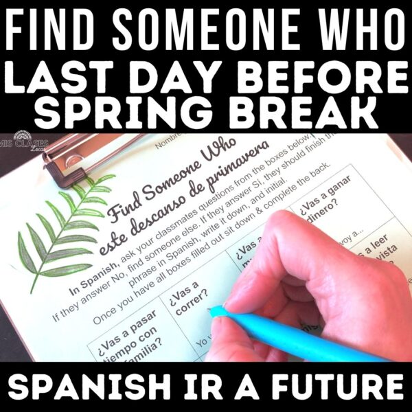 Before Spring Break Future Spanish Chat Worksheet