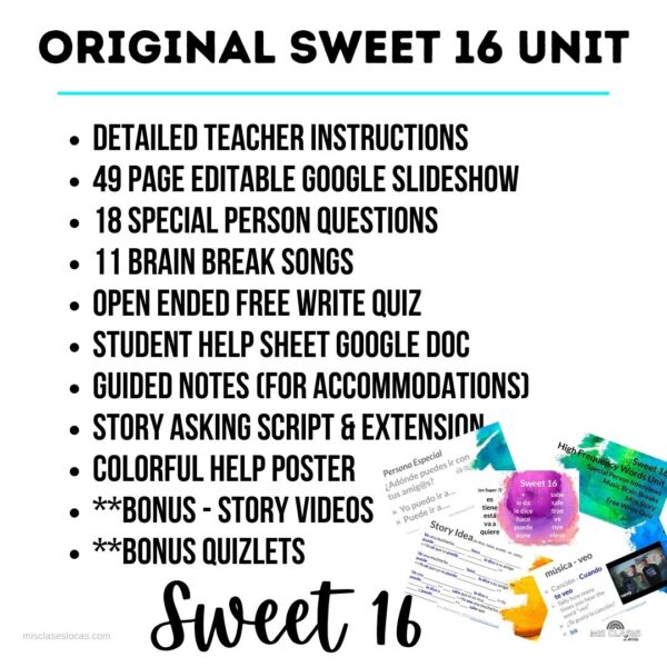 Spanish Sweet 16 verb unit