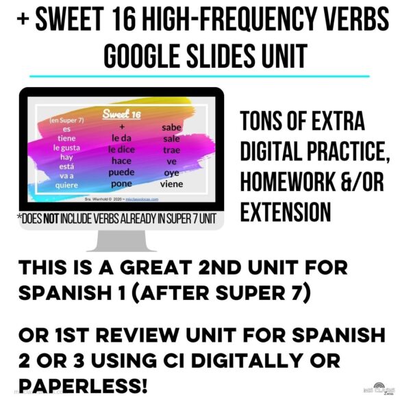 Spanish Sweet 16 verb unit review