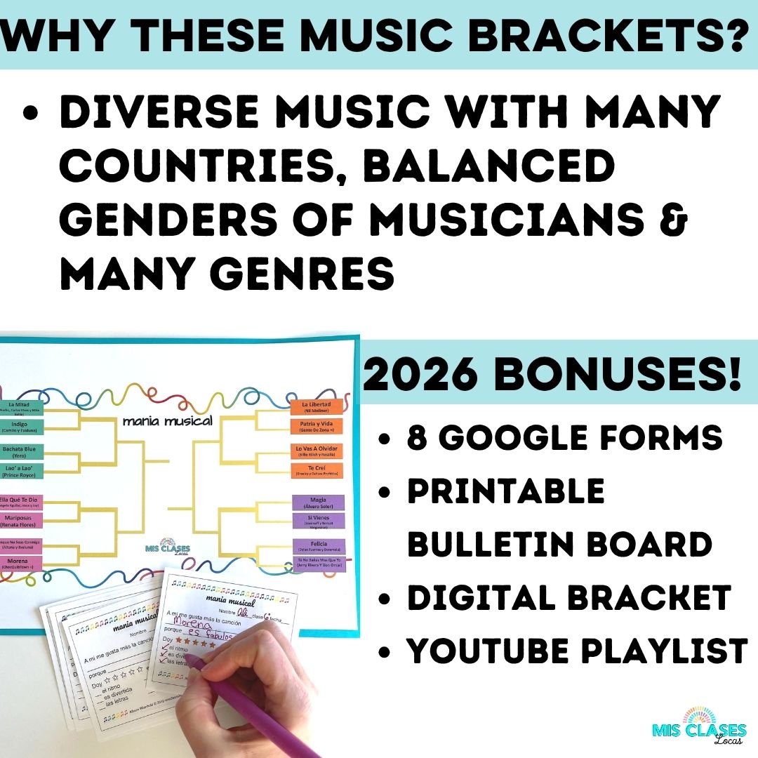 Mis Clases Locas Mania Musical Spanish Growing Music Bracket