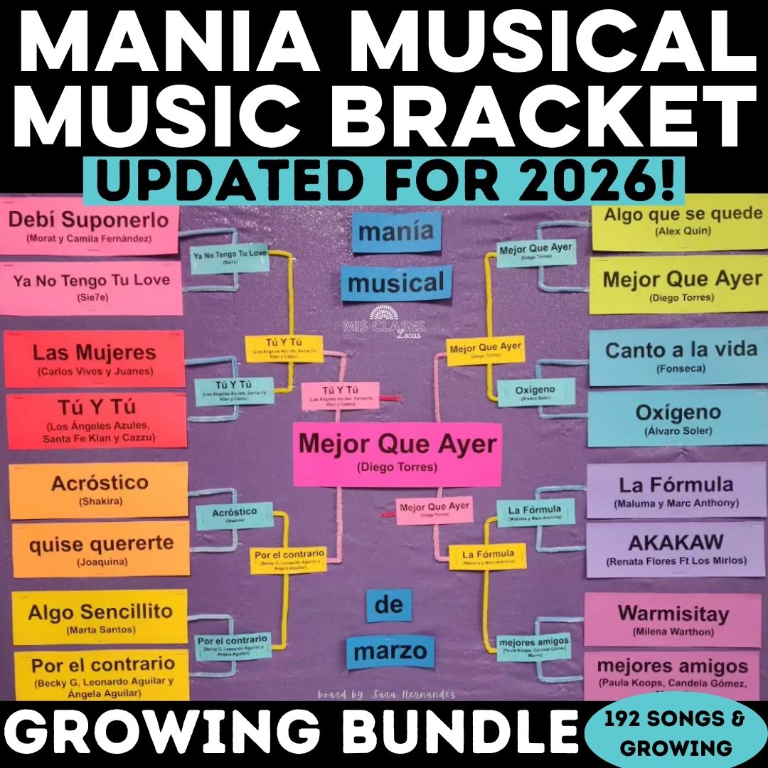 Mania Musical Spanish Growing Music Bracket from Mis Clases Locas