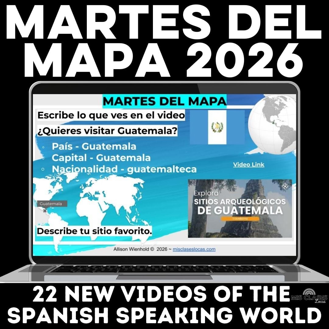 Martes de mapa 2026 Spanish Speaking Countries Google Slide Bell Ringers from Mis Clases Locas