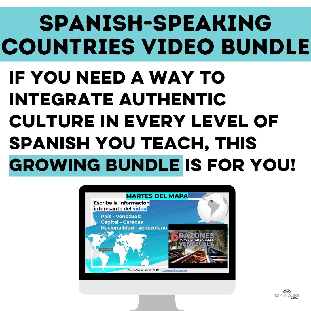 Martes de mapa Bundle Spanish Speaking Countries Google Slide Bell Ringers from Mis Clases Locas