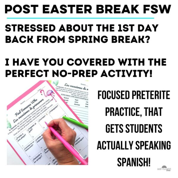 Spring Break in Spanish Class Bundle