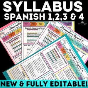 Editable Spanish Syllabus Template from Mis Clases Locas