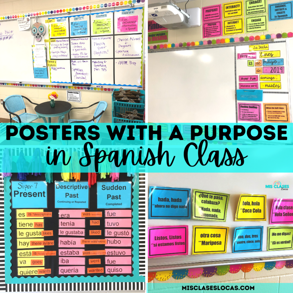 Posters with a purpose in Spanish class from Mis Clases Locas
