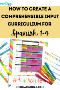 How to create a Spanish 1-4 Curriculum using comprehensible input without a textbook
