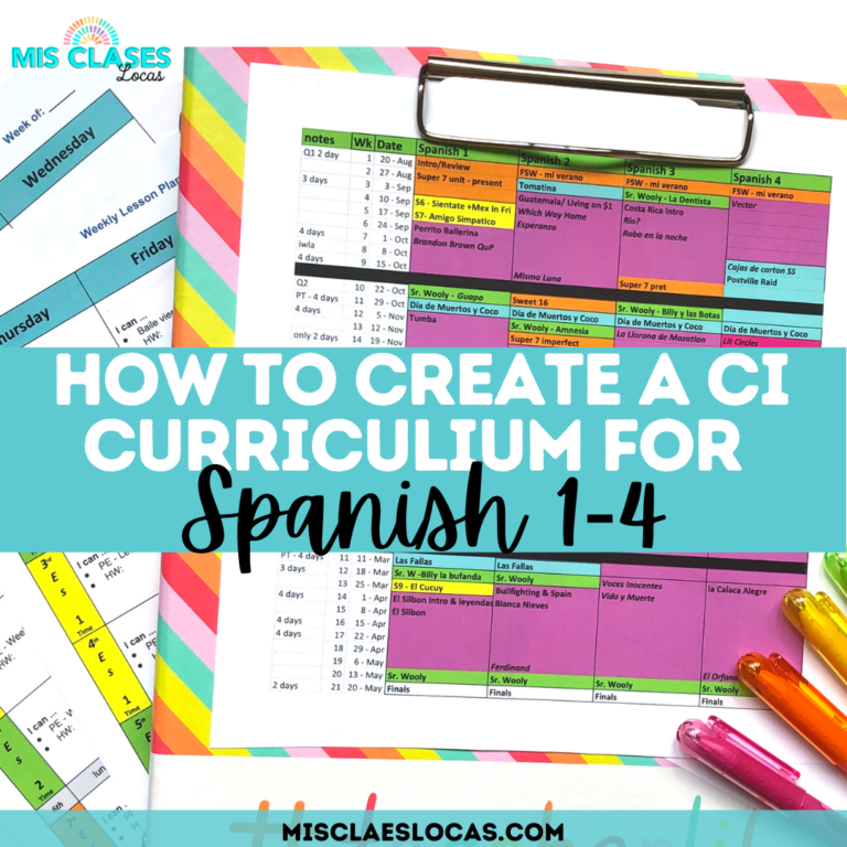 How to create a Spanish 1-4 Curriculum using comprehensible input without a textbook