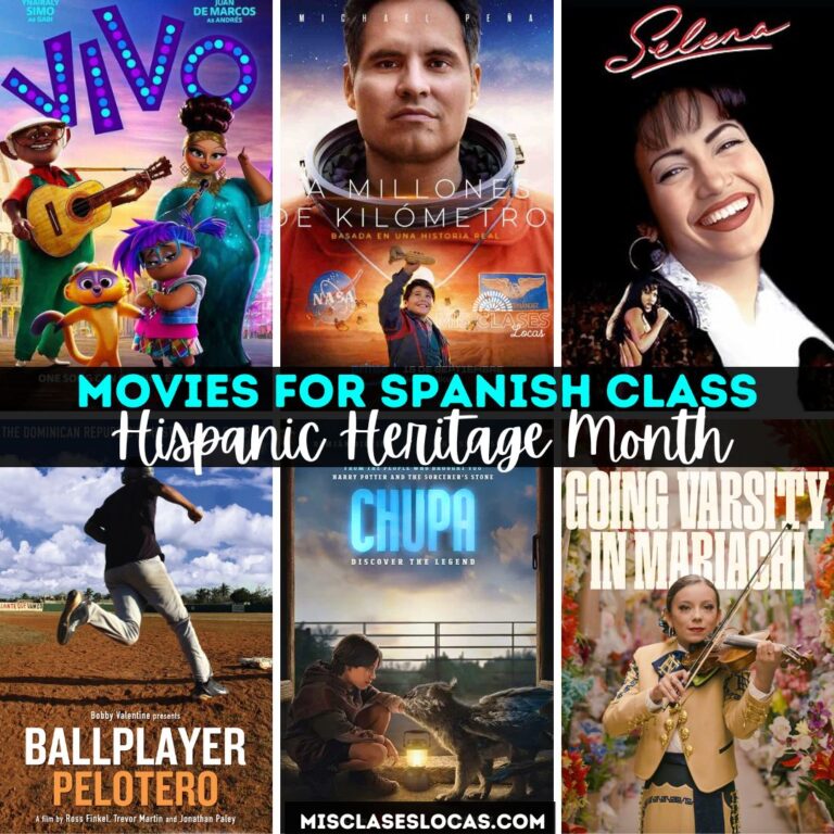 Hispanic Heritage Month movies for Spanish class from Mis Clases Locas