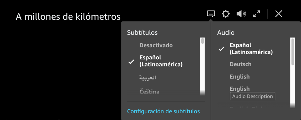 Changing the audio and subtitles on Prime Video for a A Million Miles Away misclaseslocas.com