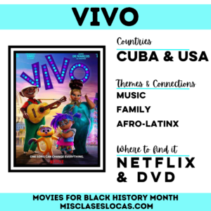 The movie Vivo for Black History Month