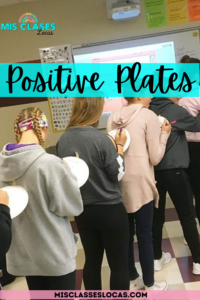 Positive Plate Activity for Spanish Class from Mis Clases Locas