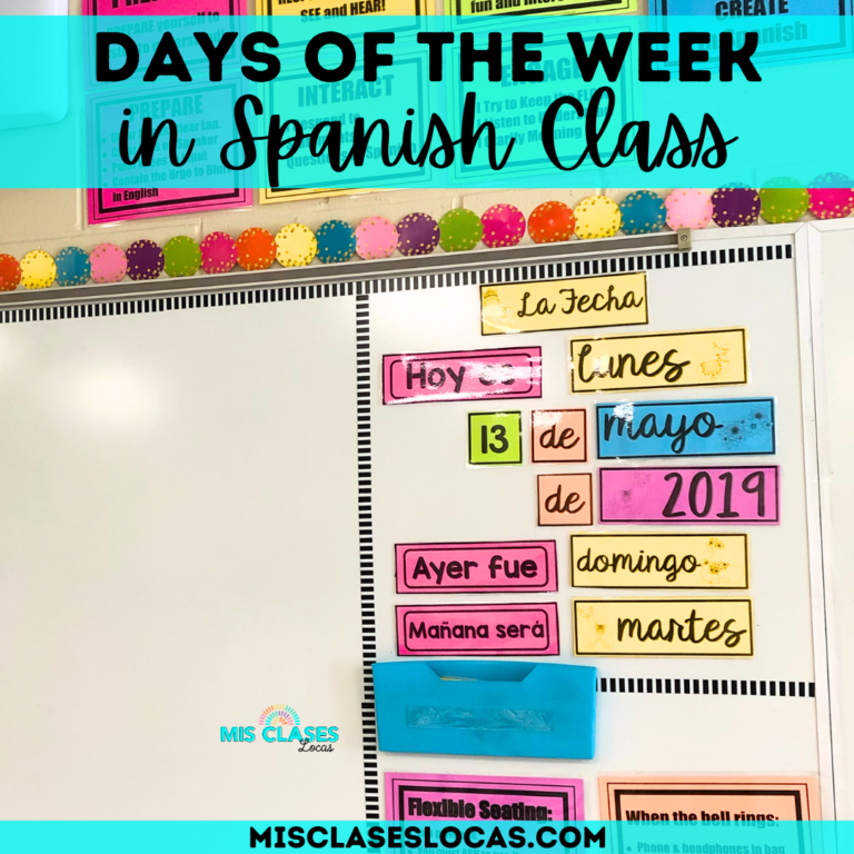 Teaching Days of the Week in Spanish Class