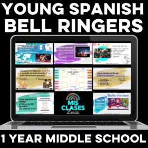 Middle School Spanish Bell Ringers for a year from Mis Clases Locas