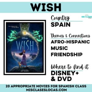 20 appropriate movies for Spanish class on misclaseslocas.com