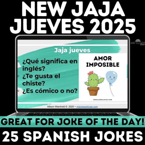 Jaja jueves 2025 Spanish Joke of the day bell ringers from Mis Clases Locas