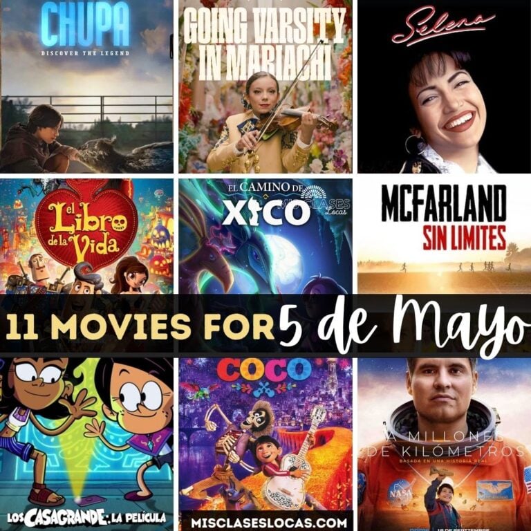 Movies for 5 de mayo in Spanish class from Mis Clases Locas