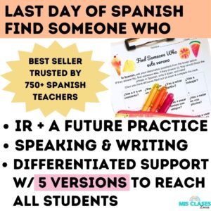 Last Day of Spanish class activity