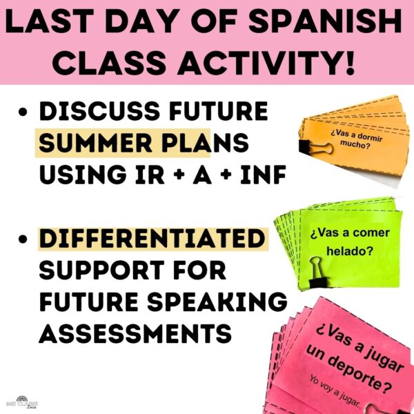 Spanish Future tense Conversation Cards from Mis Clases Locas