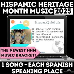 NEW Hispanic Heritage Music Bracket 2025 for Spanish class from Mis Clases Locas