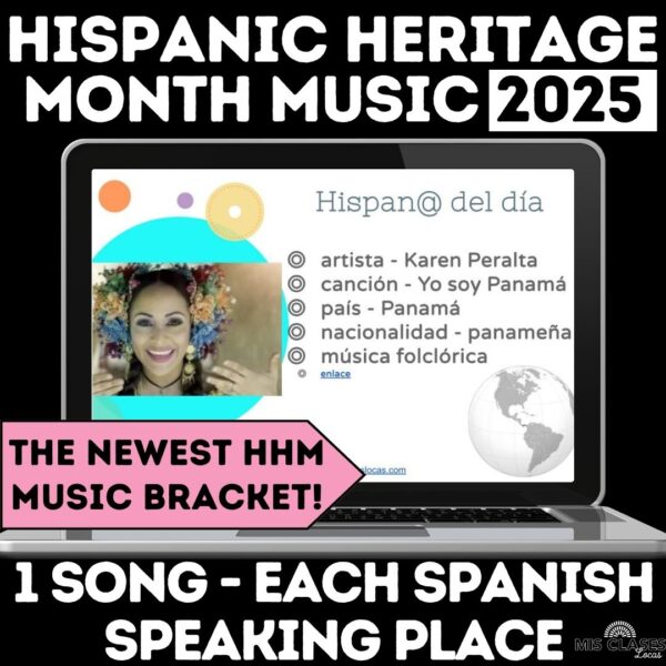 NEW Hispanic Heritage Music Bracket 2025 for Spanish class from Mis Clases Locas