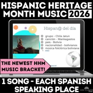 NEW Hispanic Heritage Music Bracket 2026 for Spanish class from Mis Clases Locas