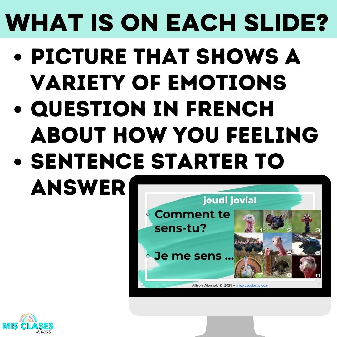 French Class SEL Check In Bell Ringers shared by Mis Clases Locas