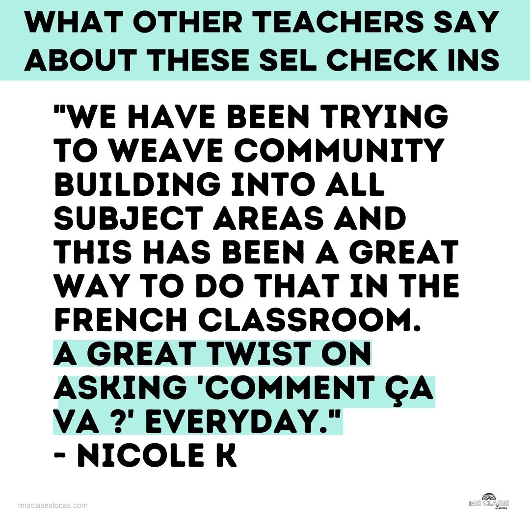 French Class SEL Check In Bell Ringers shared by Mis Clases Locas